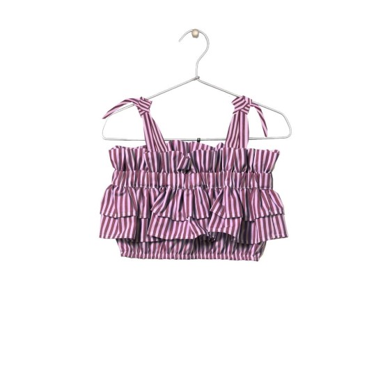 Striped Tiered Top  Pink