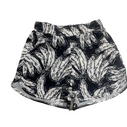 Banana-print Running Short  Black