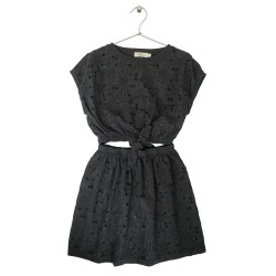 Embroidered Cut-Out Dress  Black