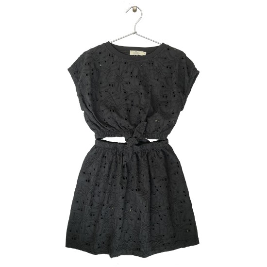 Embroidered Cut-Out Dress  Black