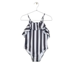 Ruffled swimsuit     Black