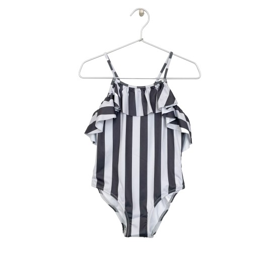 Ruffled swimsuit     Black