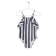 Ruffled swimsuit     Black