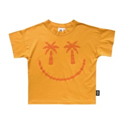 Palm Smiley Boxy T-Shirt-  Golden Apricot