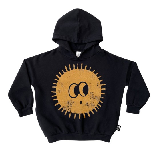 Sunny Side Up Hoodie-Midnight Black
