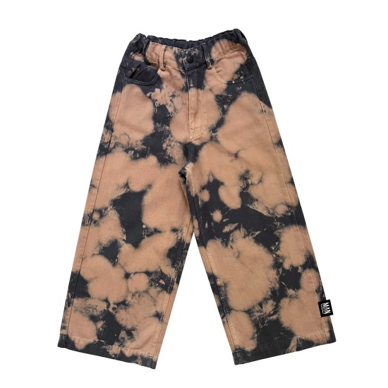 Distressed Wide Leg Pants- Overdye Midnight