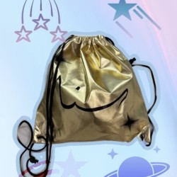 Metallic Drawstring Bag  gold