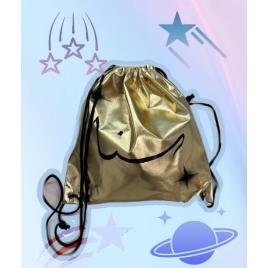 Metallic Drawstring Bag  gold