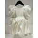 Linen Dress with Puffy Sleevesivory