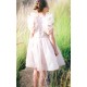 Oganza Dress with Ruffles on the Shouldersbeige