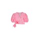 Carousel Top  white & neon pink