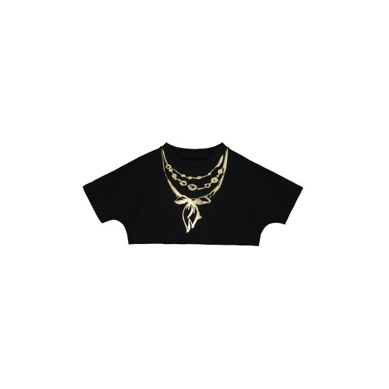 Jewelry Crop Sweatshirt  black