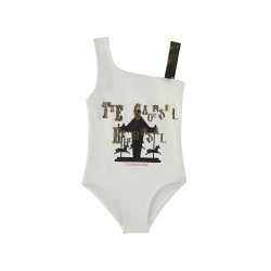 Carousel Bathing Suit   white & gold