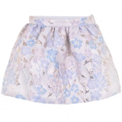 Gathered Skirt  powder blue / cream