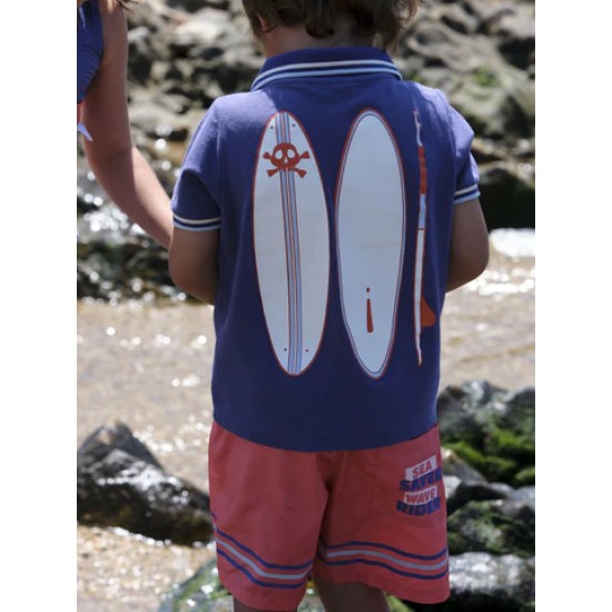 Slogan Swim Standard Long Shorts  Sequal_Coral