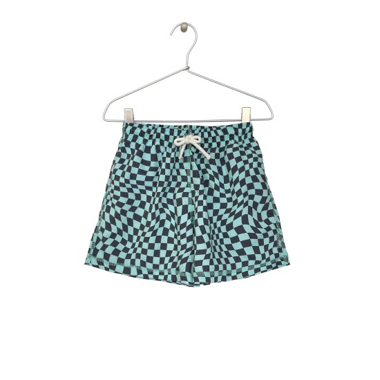CHECK-PRINT SWIM SHORTS  GREEN