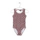 CHECK-PRINT BODYSUIT   ORANGE