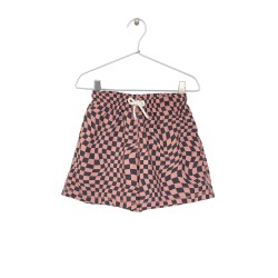 CHECK-PRINT SWIM SHORTS  ORANGE