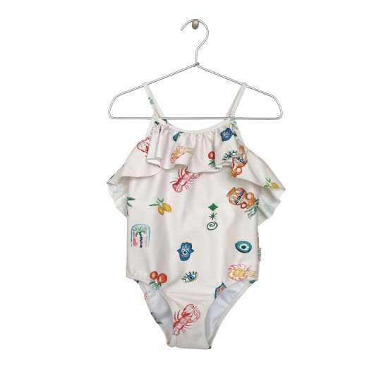 MEDITERRANEAN RUFFLED SWIMSUIT OFF/w