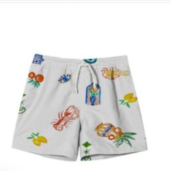 MEDITERRANEAN-PRINT SWIM SHORTS  OFF-WHITE