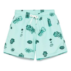 MEDITERRANEAN-PRINT SWIM SHORTS-green