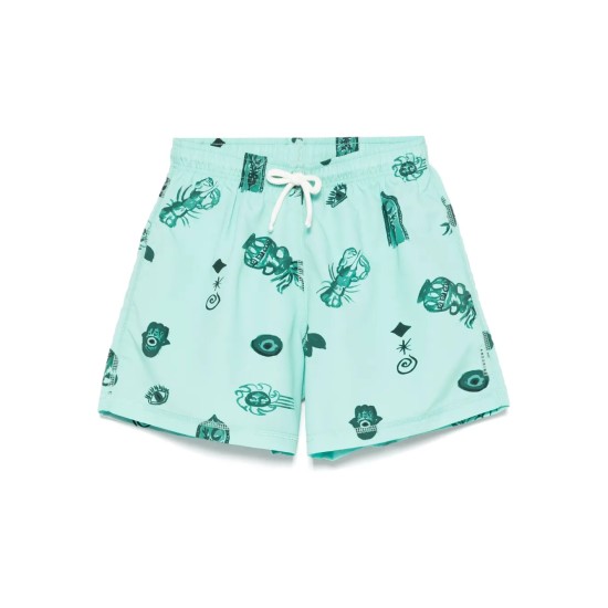 MEDITERRANEAN-PRINT SWIM SHORTS-green